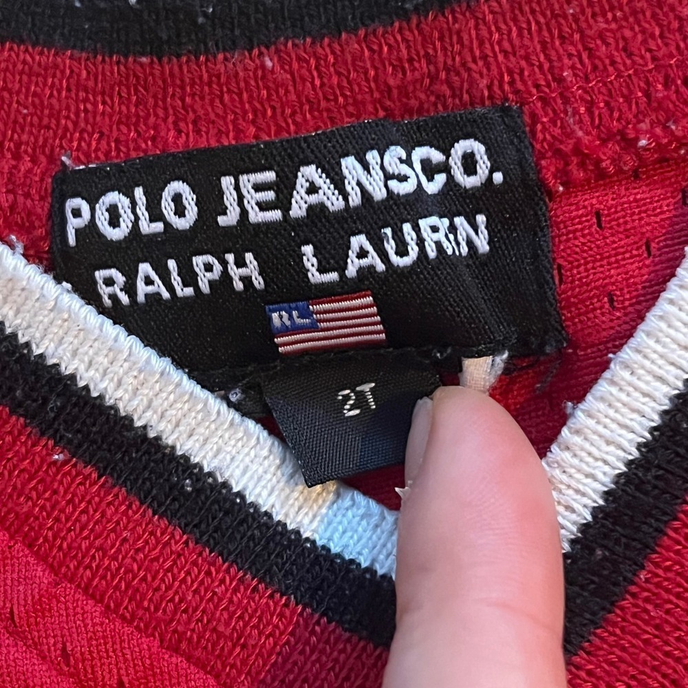 Kids Polo Jeans Co Ralph Lauren Basketball Jersey Red 67 Size 2T - Picture 2 of 3